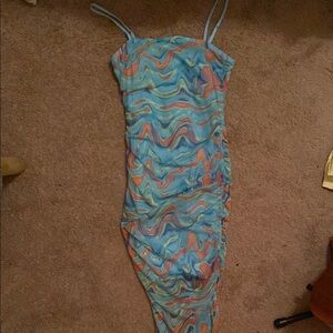 Wild Fable Blue and Orange Maxi Dress